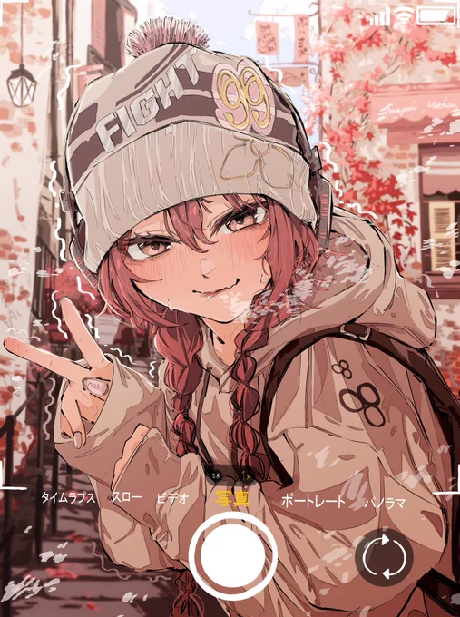 #もかnote   #イラスト 寒いし写真不慣れな甘結さん。 