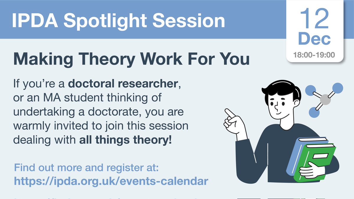 I'm rly excited to host this event. It's already generated lots of interest. It'll be a good session so come along with your theory hats on! Pls RT
eventbrite.co.uk/e/spotlight-se…
#EdD #phdvoice #PhD #PhDlife #52WeeksOfEdD #52WeeksOfPhD #AcademicTwitter #AcademicChatter #AcademicSupport