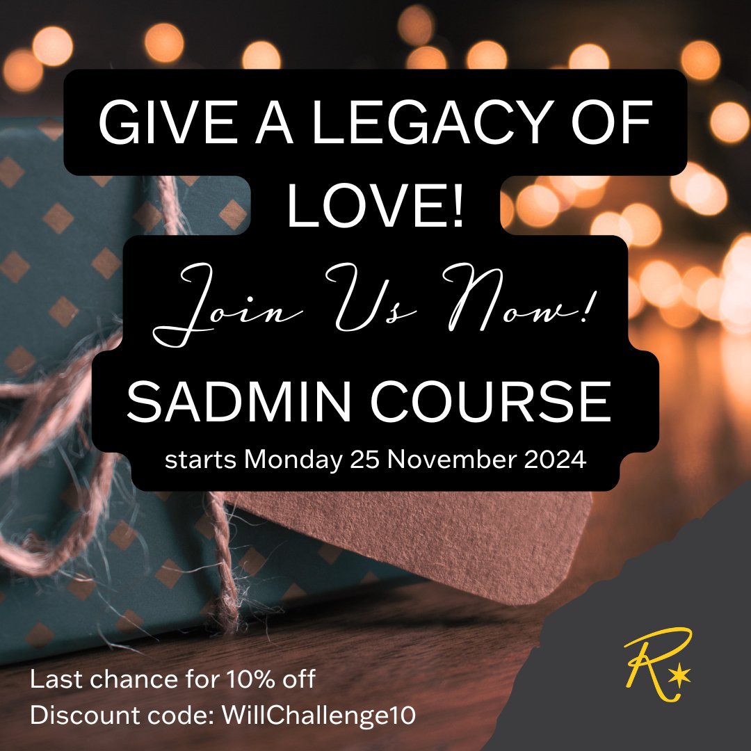 HuntingRainbow's tweet photo. Transform from overwhelm to peace of mind!

The Sadmin® course helps you create your family's emotional handrail. 

Early bird ends tomorrow: 10% off (WillChallenge10). 

DM for details.

#Legacy #PeaceOfMind #FamilyFirst https://t.co/YpEw8FX7yx