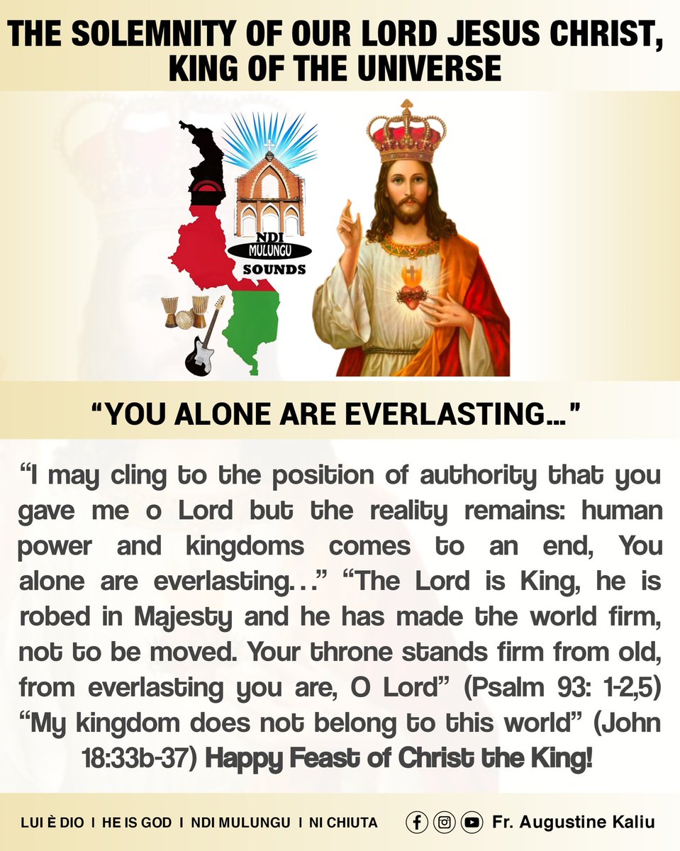 KaliuLewis's tweet photo. "YOU ALONE ARE EVERLASTING"
Happy Feast of Christ the King!
#ChristtheKing #Kingofkings #Solemnity https://t.co/7U8nrSxuJr