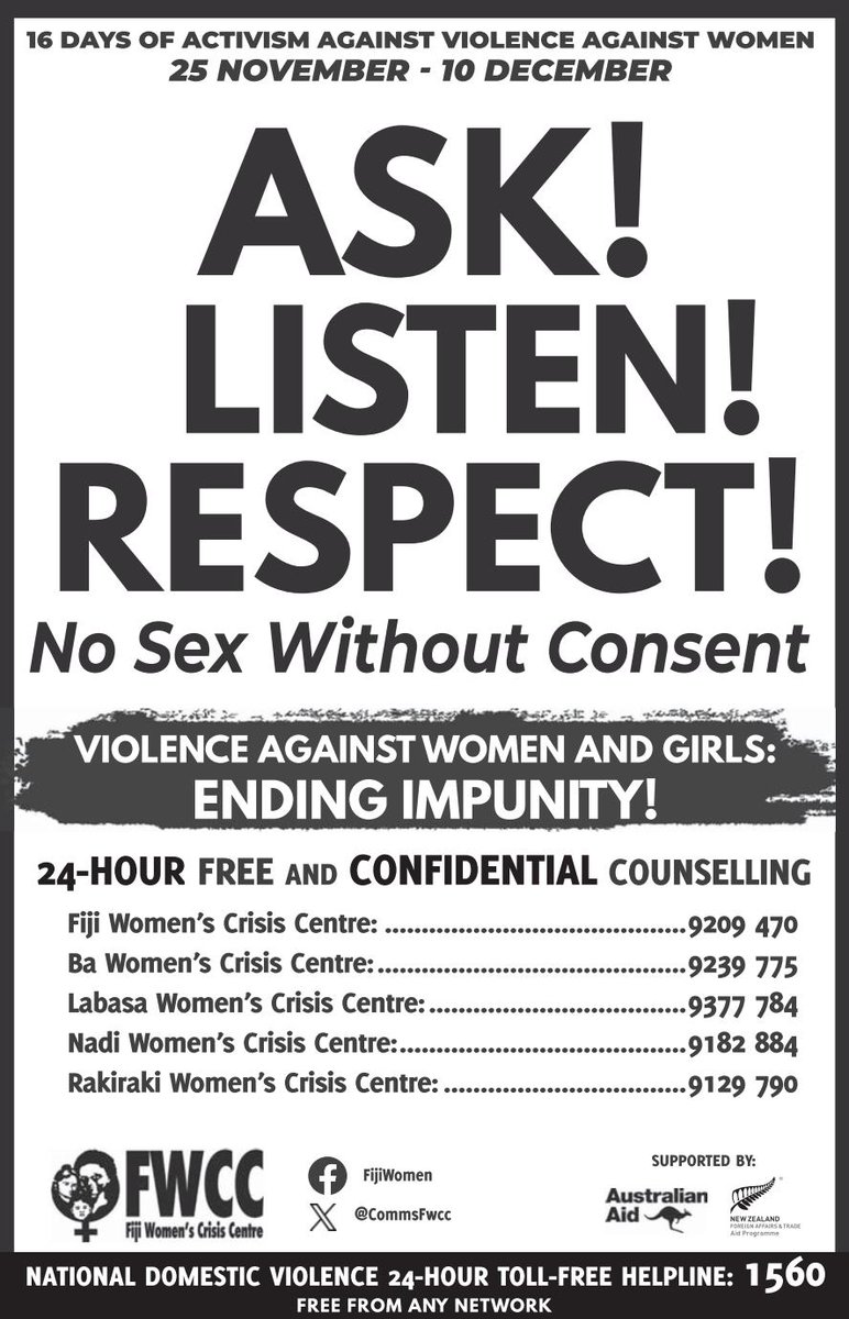 NO SEX WITHOUT CONSENT ! 

#EndImpunity #16Days