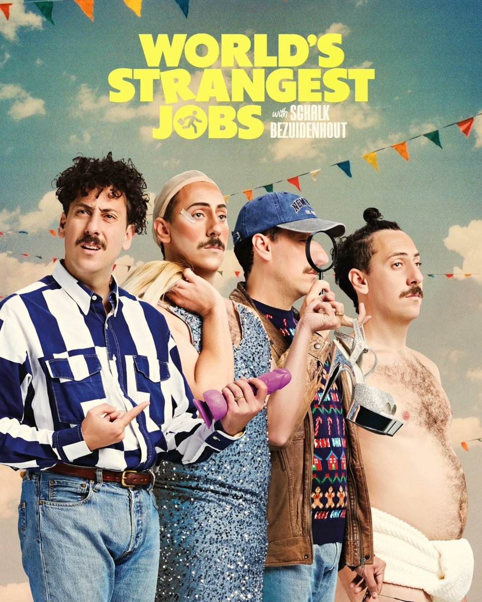 schalkiebez's tweet photo. WORLD'S STRANGEST JOBS is officially out on Amazon Prime Video ZA !
There. I just gave you your Sunday ๐
#WorldsStrangestJobs #PrimeVideoZA #PrimeVideo https://t.co/fw4ZaiXk9Q