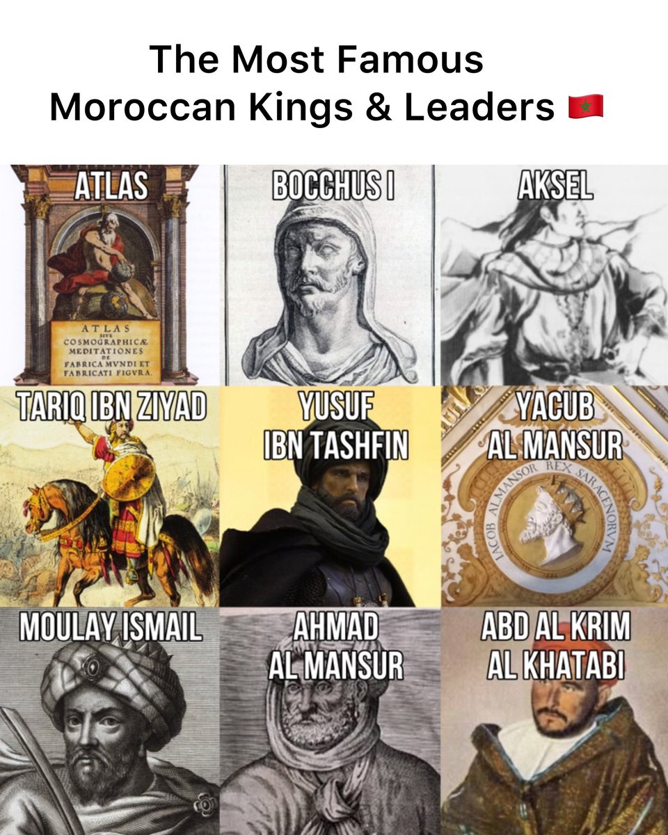 sdc17_07's tweet photo. The Most famous Moroccan Kings &amp; Leaders 🇲🇦 أشهر الملوك والقادة المغاربة

#Morocco #Maroc #المغرب https://t.co/3uqbuO3dPY