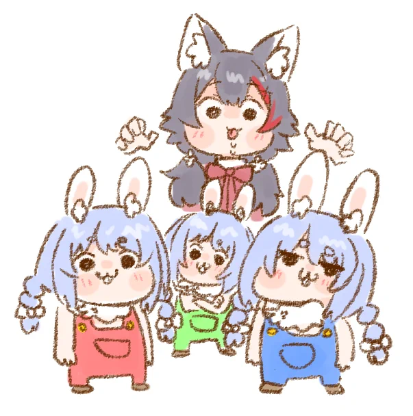 三匹のぺこら #ミオかわいい 