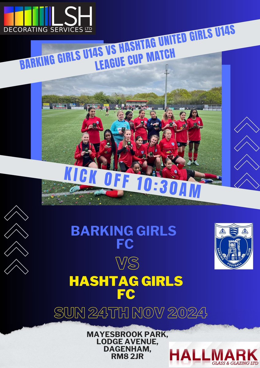 Barkinggirlsfc's tweet photo. Barking Girls fixtures for today…

U12s Away vs Saint Pierre in the league…

U13s Away vs Hutton Hornets in the league…

U14s Home vs Hashtag United in the cup..

Good luck girls 💪⚽️💙

 #ECGL #leaguegame #football #barkinggirls #matchdays #girlsfootball #LDNFA #winners https://t.co/XZfq9Kn2yO