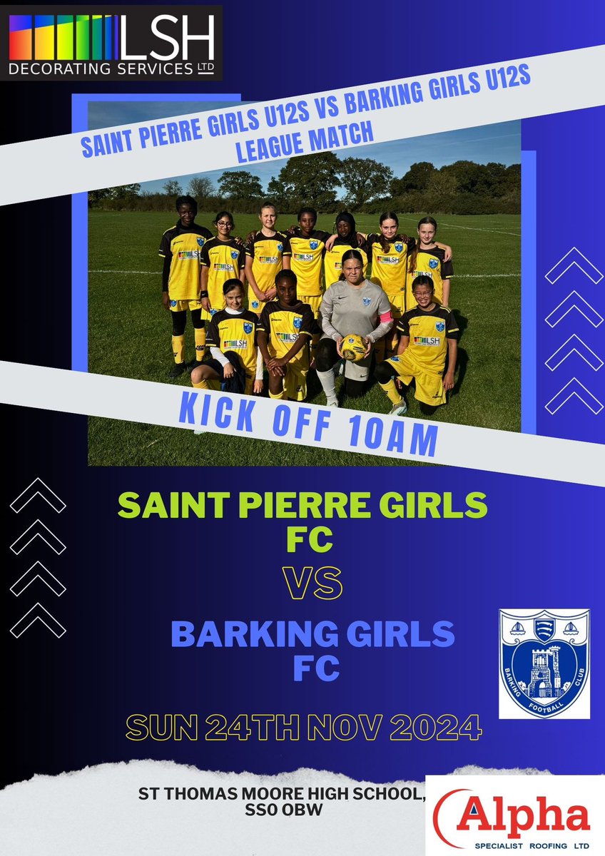 Barkinggirlsfc's tweet photo. Barking Girls fixtures for today…

U12s Away vs Saint Pierre in the league…

U13s Away vs Hutton Hornets in the league…

U14s Home vs Hashtag United in the cup..

Good luck girls 💪⚽️💙

 #ECGL #leaguegame #football #barkinggirls #matchdays #girlsfootball #LDNFA #winners https://t.co/XZfq9Kn2yO