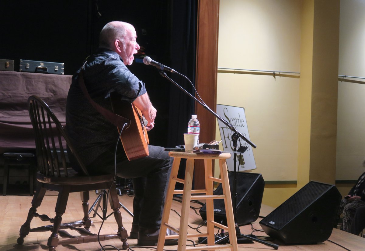 A great evening of music and stories tonight from James Keelaghan on our #Phinney stage!  Hey, #Olympia he's headed to you next