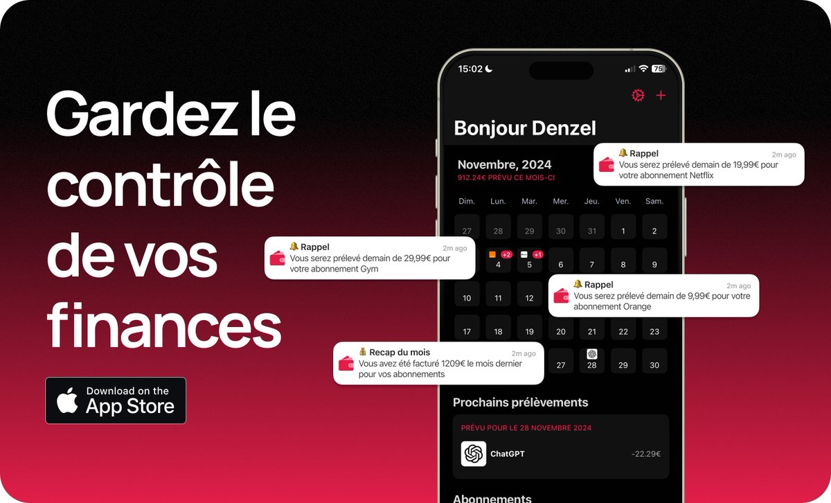 musbm_'s tweet photo. C'est le moment de vous presenter la v0 de ma nouvelle app Bills 💸 Pour tous mes gars qui comme moi ont besoin de garder un œil sur leurs abonnements ou mieux gérer leurs sous

Disponible sur iOS pour le moment
C'est ici que ça se passe https://t.co/1wpxPLh81M https://t.co/JXI4KgTHYE