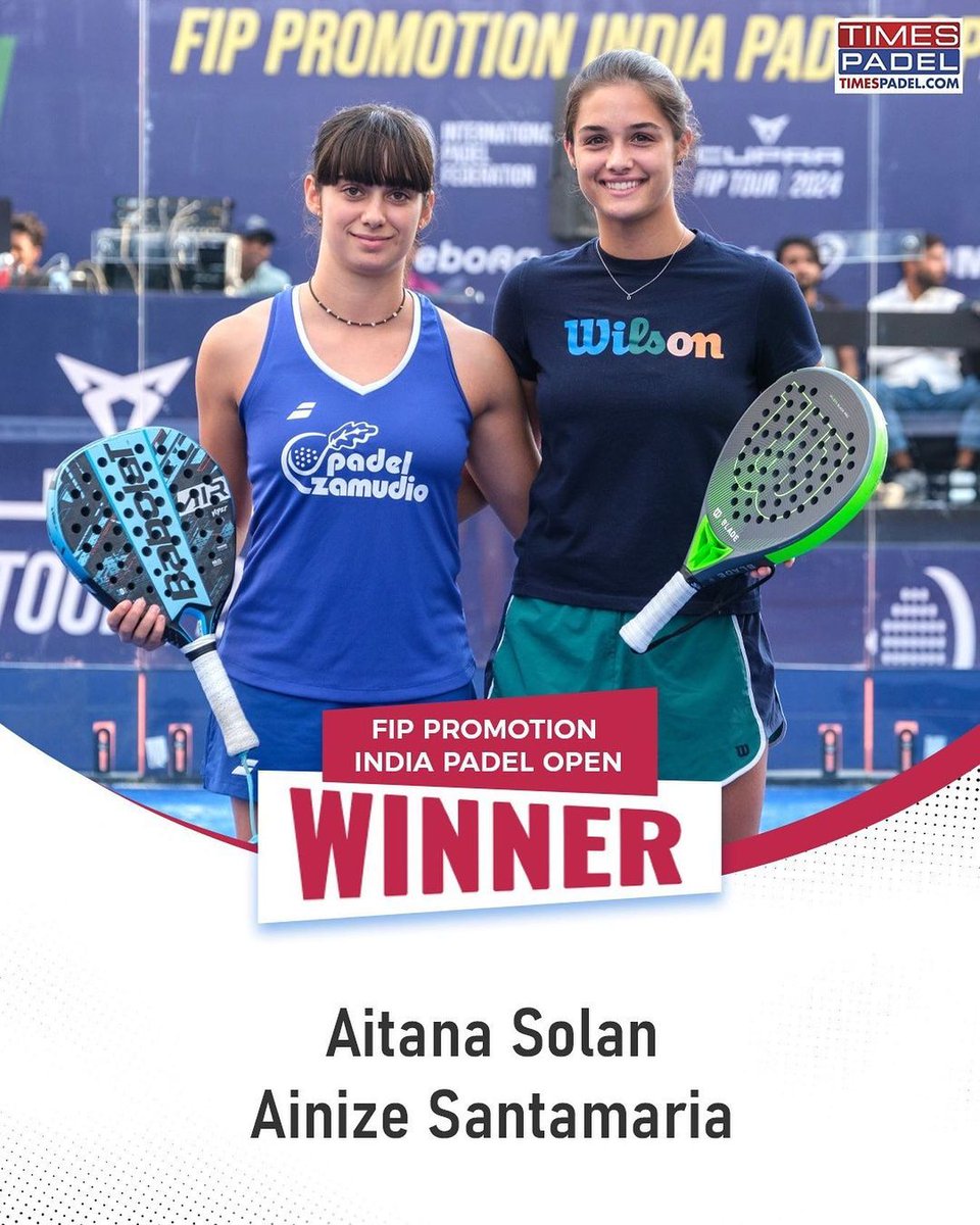 TimesNow's tweet image. Ainize Santamaria Landa, Aitana Solan Domenech vs Kotomi Ozawa, Elisabeth Nogueras Lorenz: Landa-Domenec Win Women's Doubles Tie At FIP Promotion India Padel Open 

Read More- timesnownews.com/sports/padel/a… 

#Padel #PadelTime #WorldPadelTour #PadelTournament