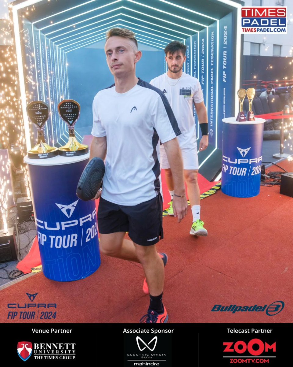 TimesNow's tweet image. Men's Final Of FIP Promotion India Padel Open

In frame | France's Arthur Hugounenq &amp;amp; Thomas Seux walks out for the ultimate padel final

Don't miss the thrilling tournament at Bennett University from November 21 to 24! 

#Padel #PadelTime #WorldPadelTour #PadelTournament
