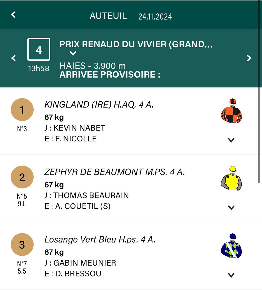 FoxwoodStallion's tweet photo. A brilliant third for NIGHT WISH’s son LOSANGE VERT BLEU in the French Champion 4yo Hurdle (Prox Renaud du Vivier) at Auteuil this afternoon. Congratulations to the Papot family. 

Don’t miss his 6 foals on offer in the @Goffs1866 December NH Sale in a couple weeks time https://t.co/RRUeKhWqkK
