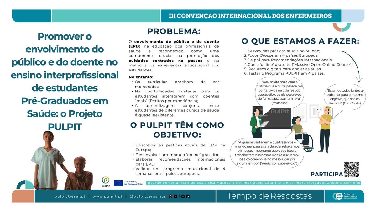 pulpit_erasmus's tweet photo. Ontem apresentámos o #PULlPIT  na III Convenção Internacional da Ordem dos Enfermeiros e foi ótimo perceber a recetividade dos Enfermeiros Portugueses 🇵🇹 https://t.co/ErlZKcfomz