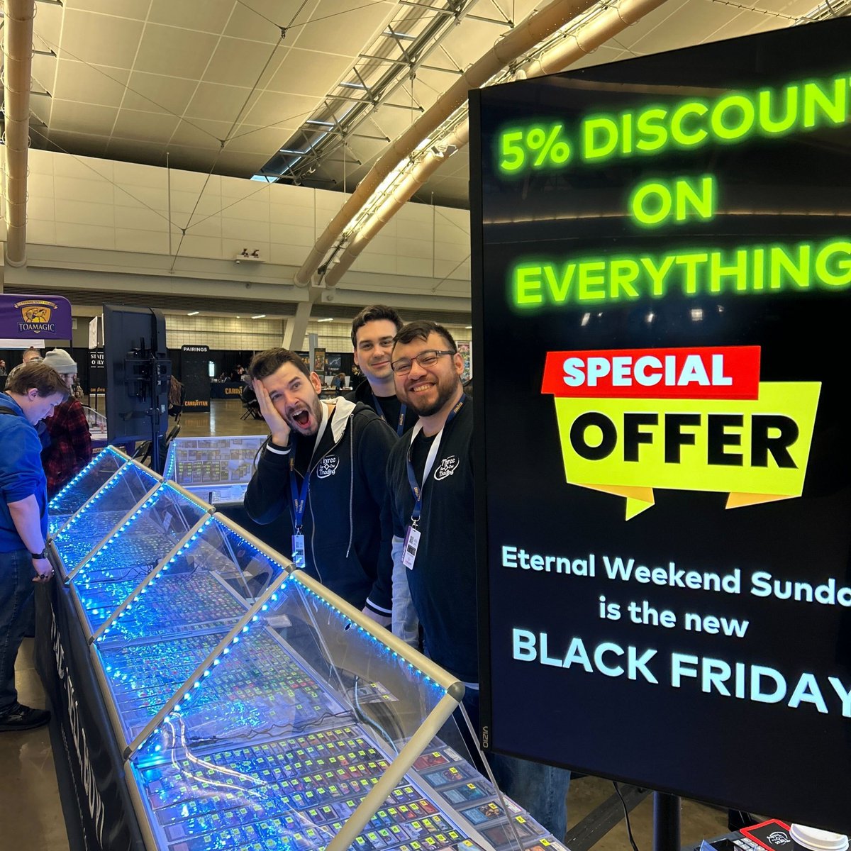 ThreeForOne_'s tweet photo. Eternal Week Sunday is the new Black Friday. Get 5% off on everything at our booth. But only in Pittsburgh!
#mtg #mtgeternalweekend #eternalweekend #eternalweekendpittsburgh #ewpittsburgh https://t.co/XEbeedn2O9