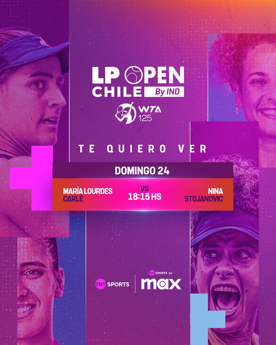 TNTSportsCL's tweet photo. 📺🎾💯 ¡Panorama perfecto para cerrar el fin de semana!
El #LPOpen Chile 2024 llega a su fin y te deja con este increíble partido entre Nina Stojanovic y Maria Lourdes Carlé. Una de ellas será coronada como la nueva campeona de este WTA 125 en la Hacienda de Chicureo.
📌 No te pierdas todo el LP Open 2024 por las pantallas de TNT Sports y #TNTSportsEnMax.