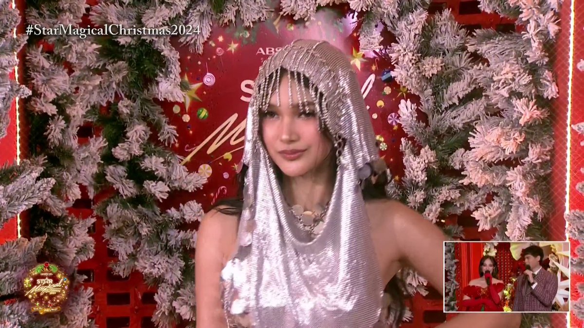 ABSCBN's tweet photo. Karina Bautista shines like a goddess in her silver outfit at the #StarMagicalChristmas2024 white carpet!

Don't miss the magic – watch LIVE: https://t.co/G5UiXpiH4U https://t.co/VZ8RJzfy1A