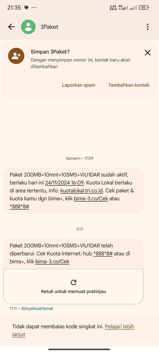 nedyole's tweet photo. Cara stop paket ini bagaimana? Saya tidak pernah daftar. @triindonesia @3CareIndonesia @3care_indonesia tolong saya tiap hari pulsa saya berkurang https://t.co/bd0eHlDD27