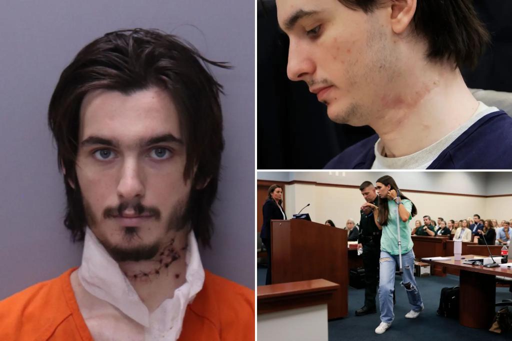 nypost's tweet photo. Star athlete who slashed girlfriend and then himself still bears the scars in court — as he’s sentenced to life in prison https://t.co/iFceGneMqu https://t.co/2QztGhSDEJ