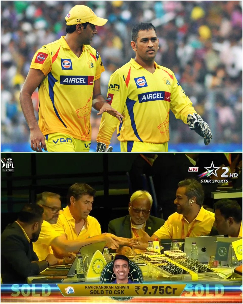 msdhoni7781's tweet photo. RAVI ASHWIN RETURNS TO CSK AFTER 10 LONG YEARS...!!!!

- The homecoming of Ash! https://t.co/B2REF6ZViF