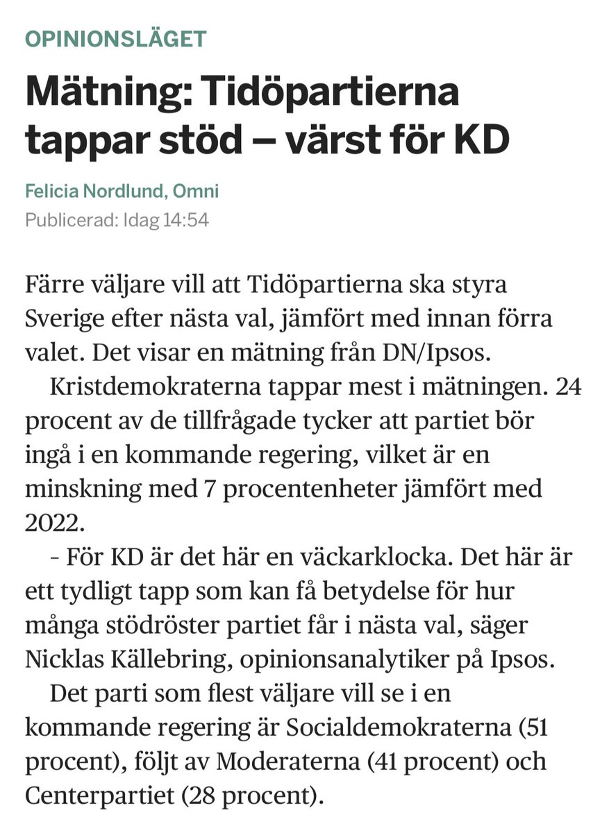 Tidöpartierna tappar stöd.