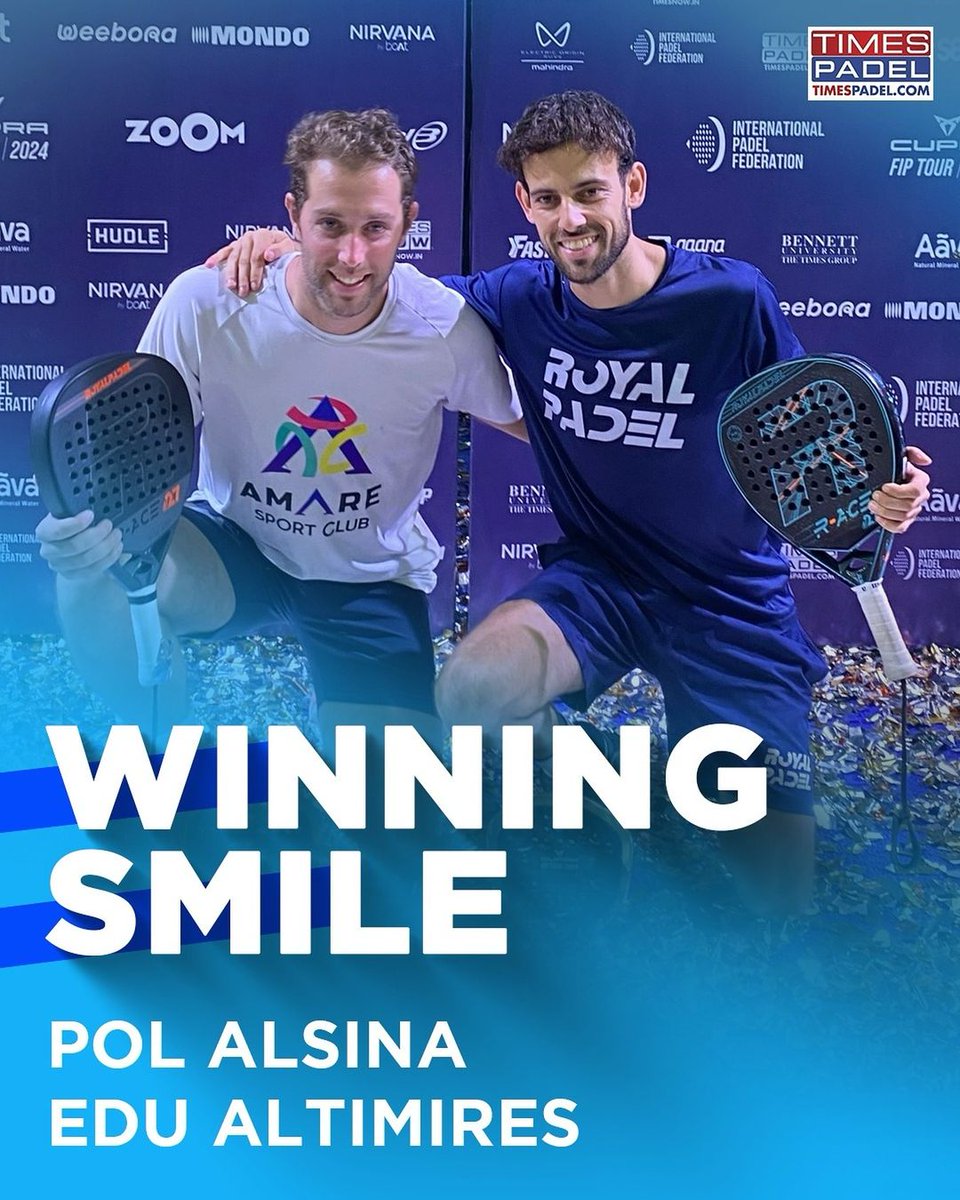 TimesNow's tweet image. The champions of the Men’s Final at the FIP Promotion India Padel Open proudly pose with their well-deserved trophies! 

A moment of glory and triumph at Bennett University.

#Padel #PadelTime #WorldPadelTour #PadelTournament