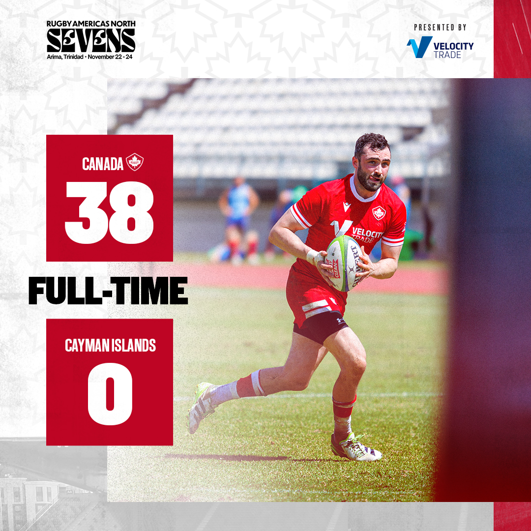 A quarter-final win over the Cayman Islands to kick-off Day 3 of RAN Sevens 🙌 

Next for Canada’s Men’s Sevens Team
👉 Semi-final vs Jamaica
⏰ 9:28am PT / 12:28pm ET (November 24)
📺 Watch live on RugbyPass TV or SportsMax TV

#RugbyCA | #OneSquad
