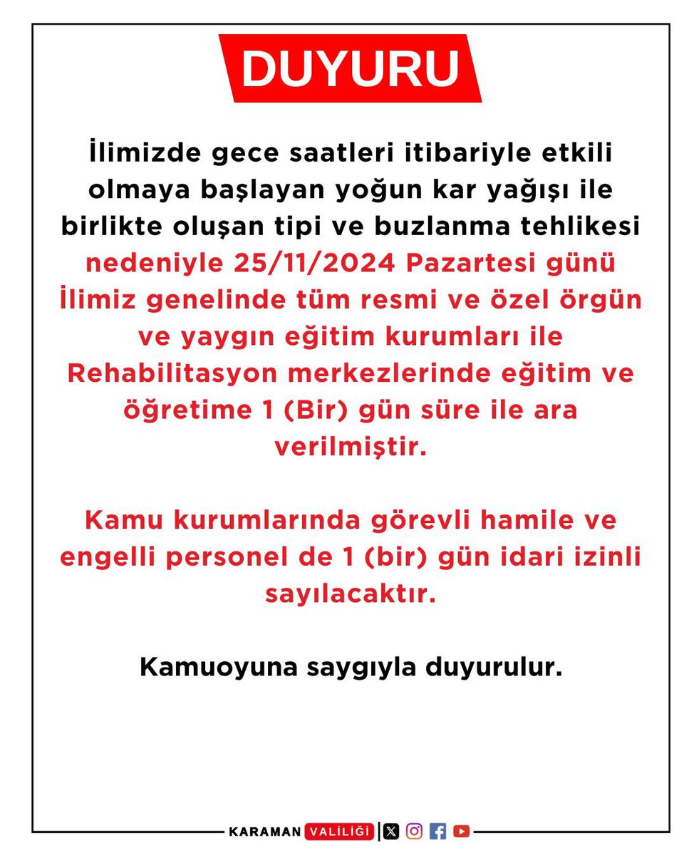 KaramanValiligi's tweet photo. 📌Duyuru https://t.co/dxbjs5TKPQ