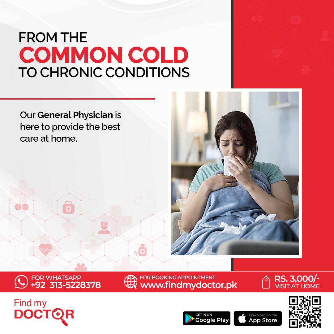 FindMyDoctorPAK's tweet image. With Find My Doctor, consult a general physician from the comfort of your home. Whether it’s a common cold or a chronic condition, our expert care is just a booking away. 🏥 🩺 

#findmydoctor #healthcheckups #labtests #routinecheckup #generalphysician #athomeservices