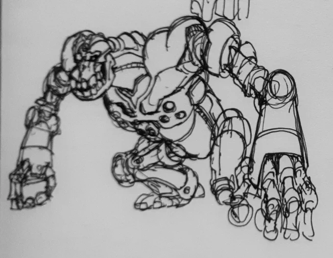 前回の練習の落書きの続きですゴジラ·ザ·シリーズの敵役です(*`・ω・)ノ 