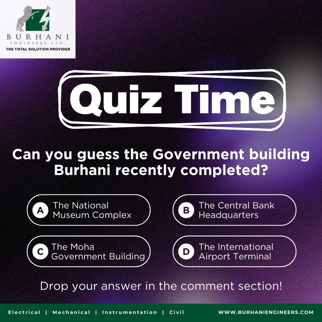 BurhaniEng's tweet photo. #BurhaniPowerEngineersLtd. recently showcased its expertise in #electrical and #firesafetysolutions by delivering exceptional work on a Government building project. Can you name the project where Burhani ensured reliable power and comprehensive fire protection systems? #quiz https://t.co/pKRs1oO7xk
