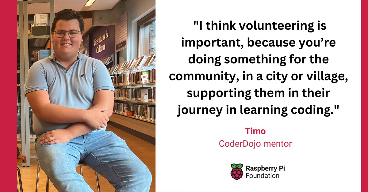 RaspberryPi_org's tweet image. Timo’s journey from curious coder to dedicated mentor is a testament to the power of giving back 🌟
By supporting the next generation of coders, he’s making a lasting impact on his community and inspiring others to do the same.
#MyCodingStory #BeInspired