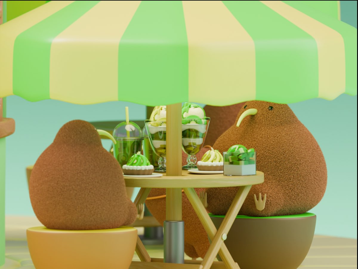 mow_b3d's tweet image. キーウィのキウイ屋さん🥝
Kiwi Kiwi Shop🥝
キウイ屋さんのメニューたち🥝
#blender #blender3d #b3d #3DCG #blender初心者 #kiwi #キーウィ #キウイ