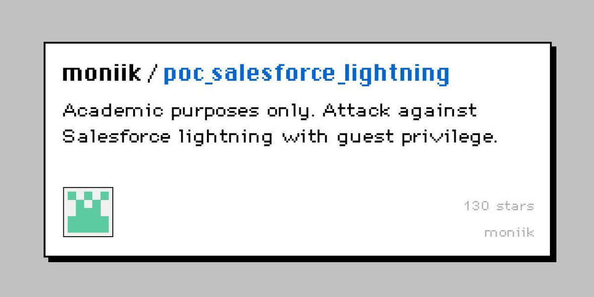 intigriti's tweet image. Is your target using Salesforce? 🤠

Check out PoC for Salesforce Lightning, a simple tool to check for Salesforce Lightning misconfigurations! 🤑

Check it out on Github! 👇
buff.ly/3XkhQjO