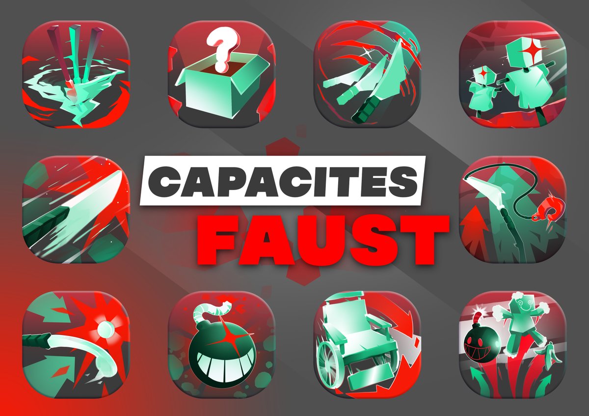 Concept d'Icones de capacités pour FAUST dans Guilty Gear Strive #GuiltyGearStrive
