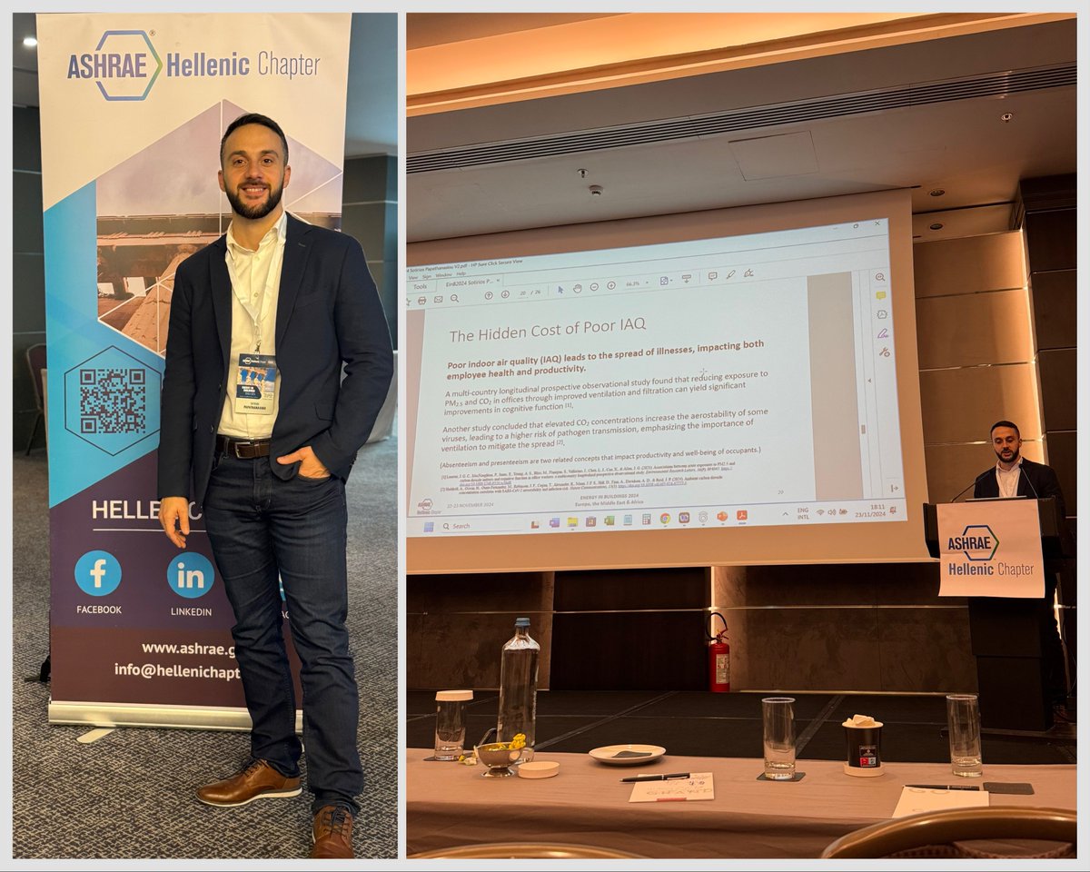 Sotirios Papathanasiou (@sfotonium) on Twitter photo One key takeaway from this conference is that “IAQ is inevitable in buildings”.
Congratulations to the ASHRAE Hellenic Chapter for this fantastic organization and kudos to <a href="/crisbouras/">Chrysostomos Bouras</a> for his excellent work.
I also had the opportunity to introduce the @OfficialGOAQ initiative. One key takeaway from this conference is that “IAQ is inevitable in buildings”.
Congratulations to the ASHRAE Hellenic Chapter for this fantastic organization and kudos to <a href="/crisbouras/">Chrysostomos Bouras</a> for his excellent work.
I also had the opportunity to introduce the @OfficialGOAQ initiative.
