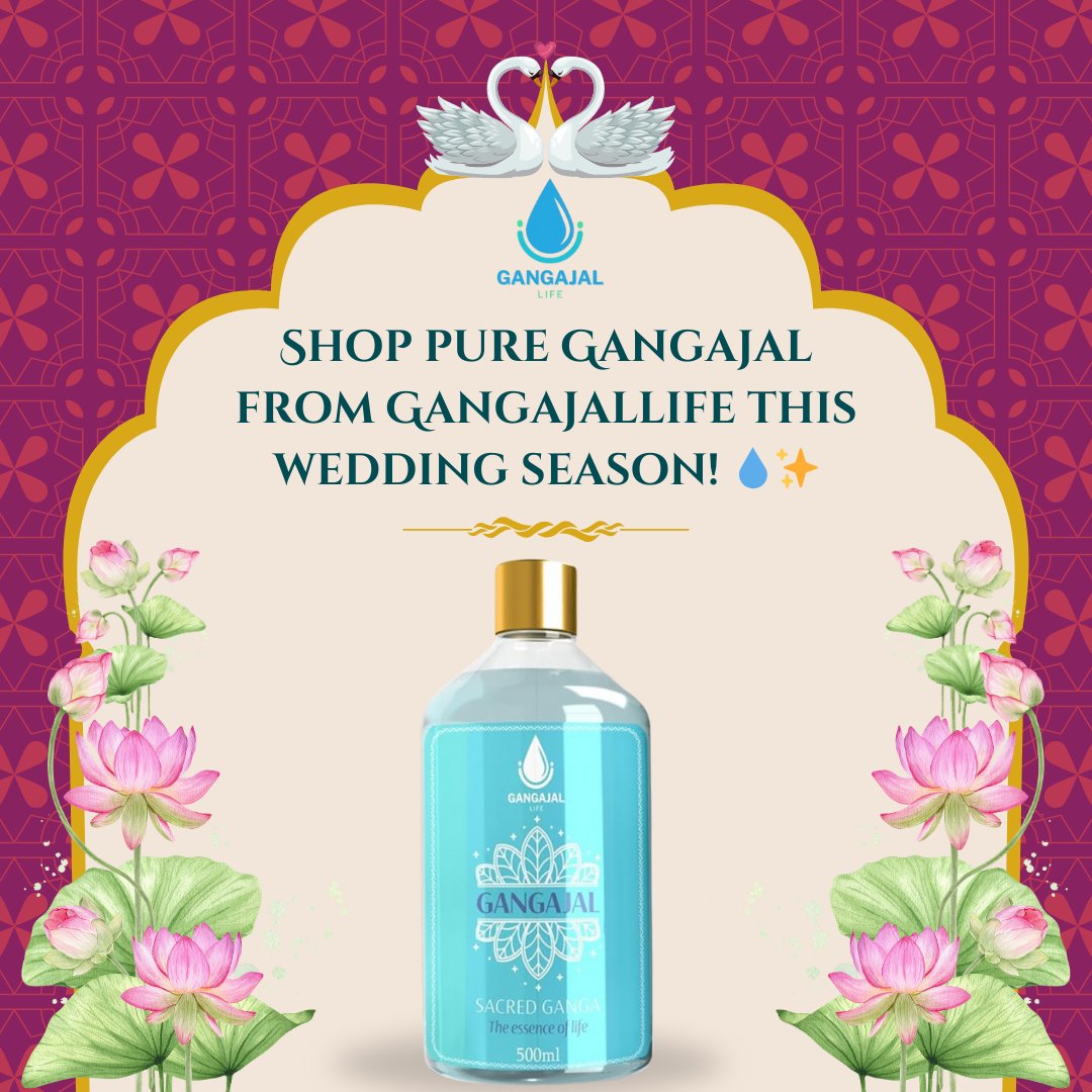 Gangajallife's tweet image. Make your wedding divine with the purity of the Himalayas! ✨💍

Bring the sacred essence of Ganga to your rituals with Gangajallife, sourced from Rishikesh. 🌊

🛒 Order now for Same-Day Delivery: amzn.to/3FjFz9M

#PureGangajal #WeddingEssentials #DivineBlessings