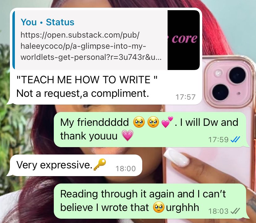 haleey_z's tweet photo. Here are some of what my friends had to say about it 🥹.
#writers #writerscommunity #writersnetwork #writersofig #writersblock #content #contentwriter #contentwriting #contentwriters #contentwritingtips #contentwritingjobs #fyp #fyp #newpost #viral #viralpost #Wizkid #Morayo https://t.co/Yy7dW37yWN