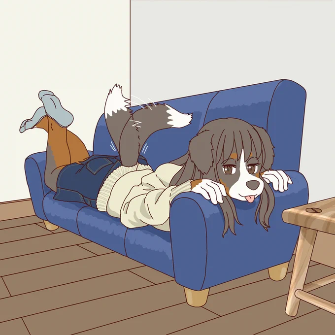 独り占めするバーニーズマウンテンドック 