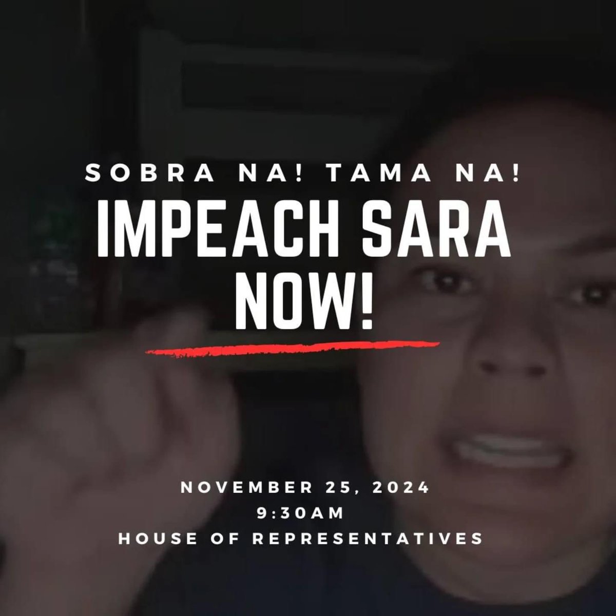 IanMakabayan's tweet photo. Palakasin pa natin ang panawagan. 

#ImpeachSaraDuterteNOW https://t.co/5xg3ZQx4S7