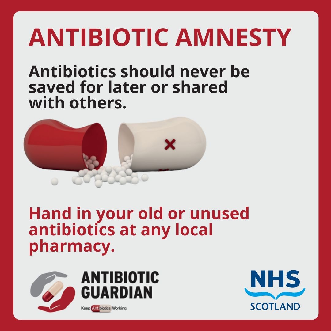 Disposing unused antibiotics inappropriately (e.g. in toilet or the bin) can lead to #AntibioticResistance developing in the soil, plants, and animals. Return them to your nearest local pharmacy: ow.ly/TE4U50U31pI for safe and sustainable disposal. #WAAW #AntibioticGuardian