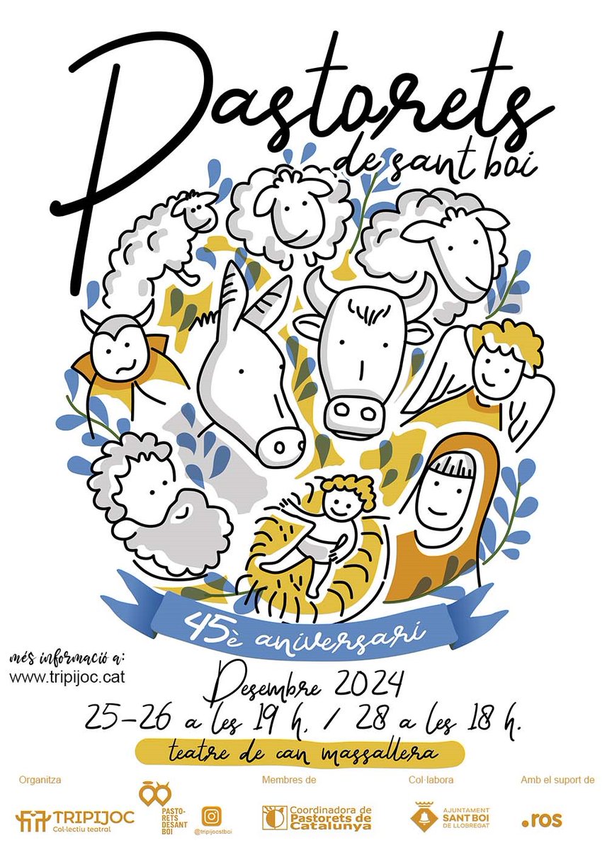 📢 ES FA SABER...

Que enguany els Pastorets de Sant Boi celebren 45 anys ininterromputs de representacions de pastorets al poble. 45 anys d'actors, actrius, amics, amigues, infants, teatres, famílies i experiències.

#pastoretssantboi