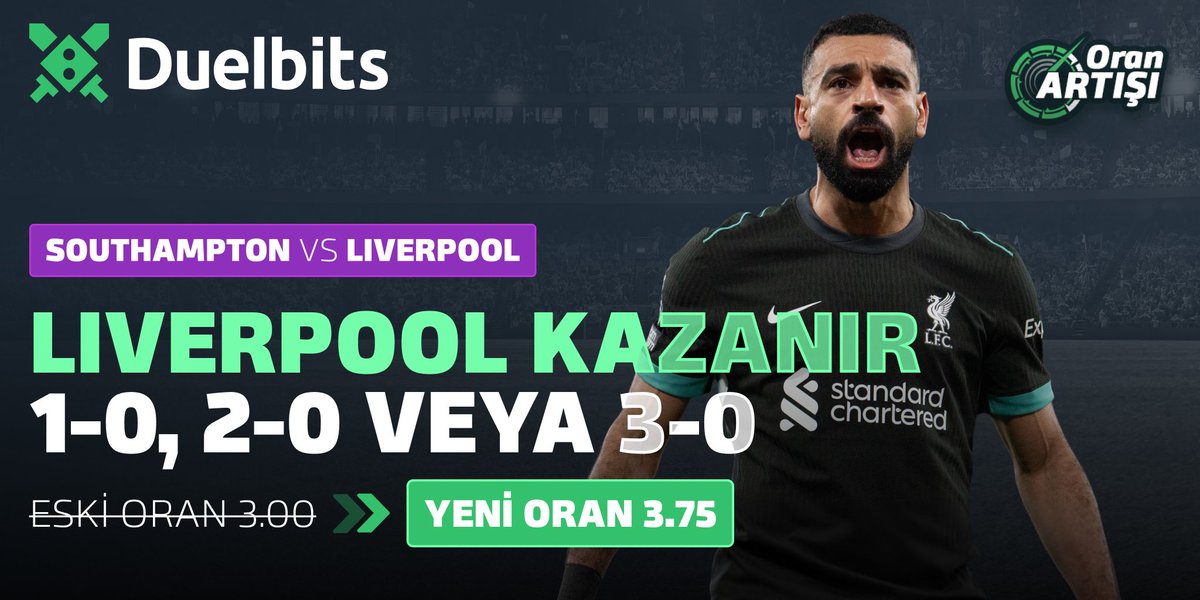 DuelbitsTR's tweet photo. "Eğer diyorsan ki 'atamayana atarlar,' 😀

Liverpool’un bu maçı gol yemeden kazanma ihtimali tam sana göre. 😚

Southampton cesur bir takım; bakalım Liverpool karşısında neler yapacak." 😶

➡️ https://t.co/DogfNnGHrf https://t.co/fiBbqWGytN