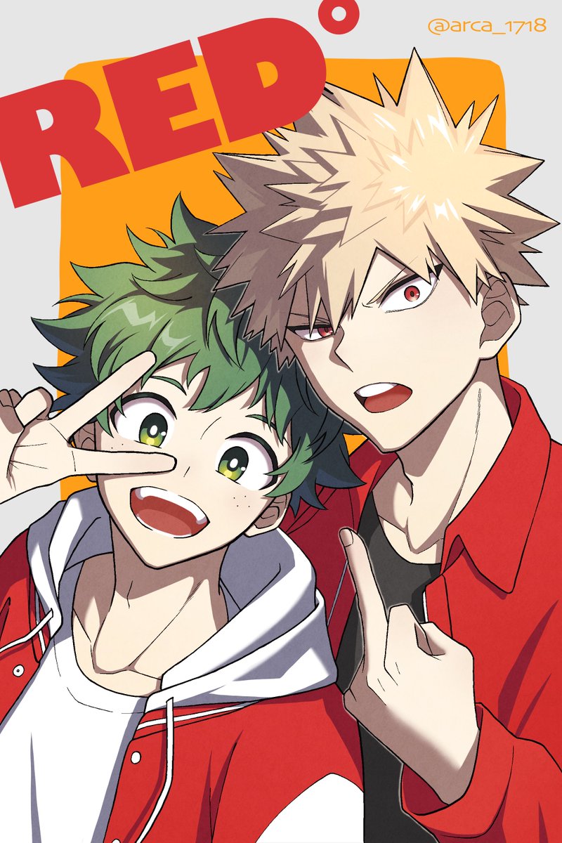 爆豪勝己 ,緑谷出久 「コラボの勝デ #勝デク #ktdk」|アルカ🌷のイラスト