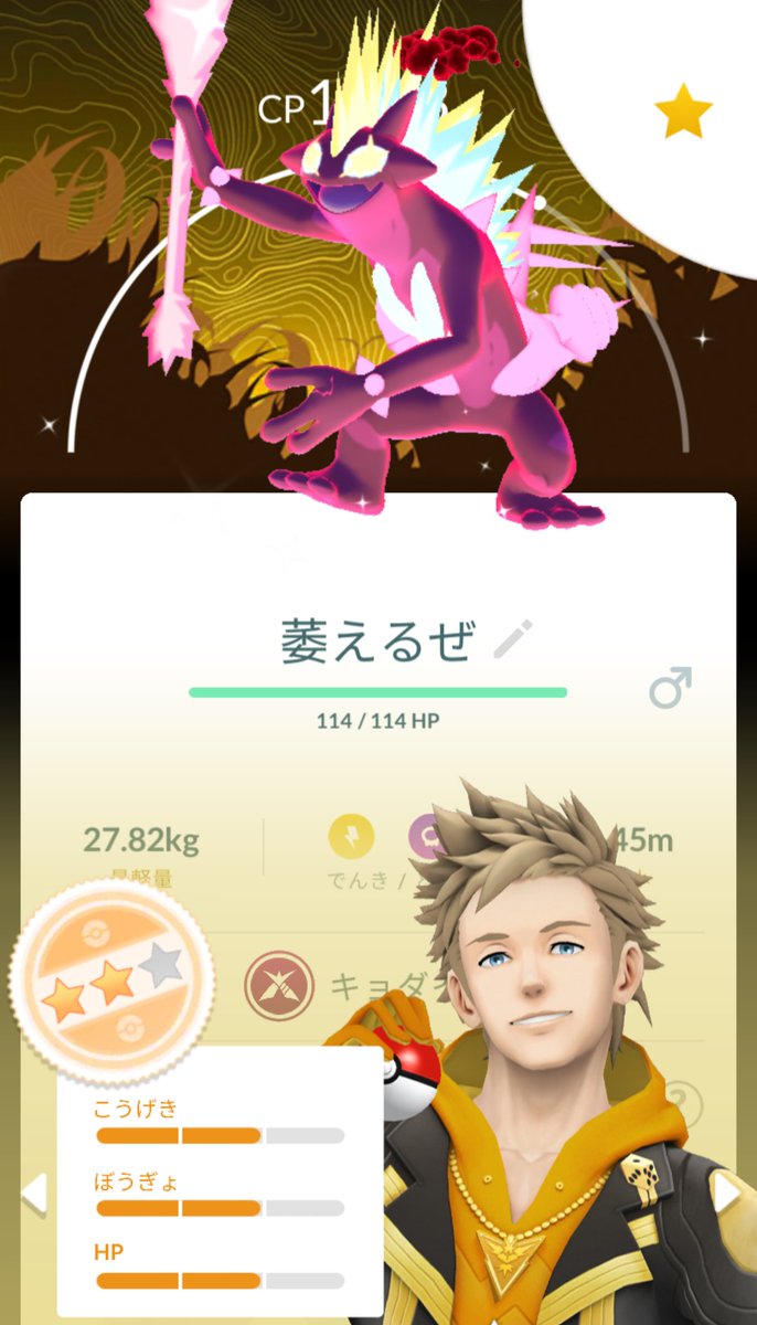 #ポケモンGO #PokemonGO #ストリンダー 
色違い背景付き100％
やったぜ!
