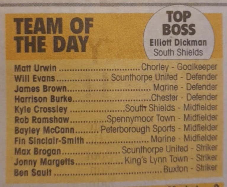 Scunthorpe United FC (@sufcofficial) on Twitter photo β½οΈ πππ ππππ ππ
πππ πππ
Two inclusions in the <a href="/NonLeaguePaper/">The Non-League Paper</a>βs team of the day, with Will Evans and Max Brogan making the XI.
Former Iron player Jonny Margetts, now at Kingβs Lynn, is also included.
#UTI #IRON β½οΈ πππ ππππ ππ
πππ πππ
Two inclusions in the <a href="/NonLeaguePaper/">The Non-League Paper</a>βs team of the day, with Will Evans and Max Brogan making the XI.
Former Iron player Jonny Margetts, now at Kingβs Lynn, is also included.
#UTI #IRON