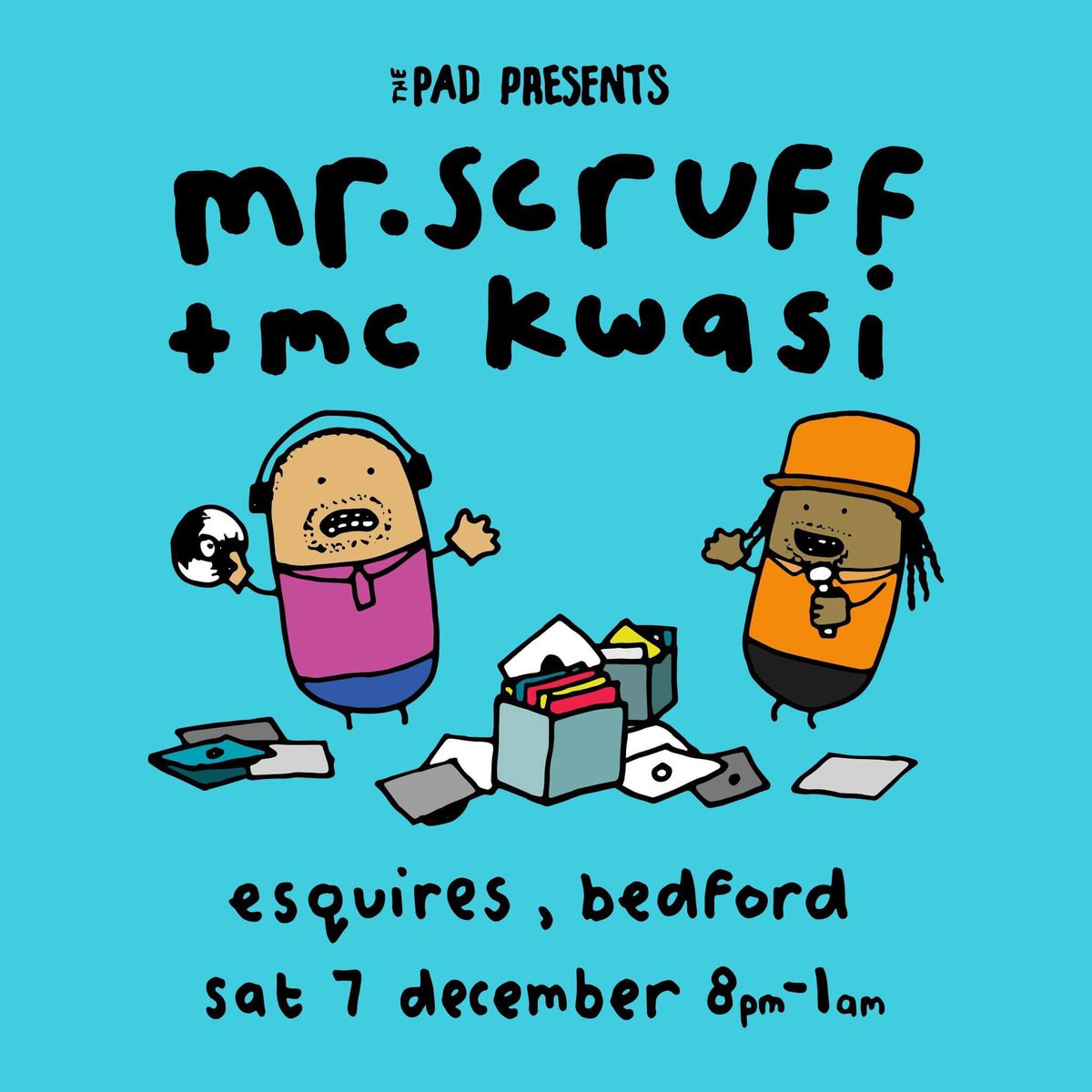 Down to the very last tickets for <a href="/mrscruff1/">Mr. Scruff</a> at Esquires next month. Available from Seetickets.