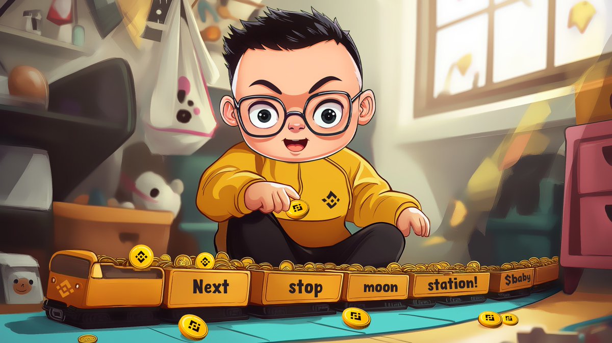 ✨ $BABY BNB is at the controls of his toy train, and the next stop? Moon Station!
All aboard for the journey to the stars! 🚂🌕
#BABYBNB #ToTheMoon