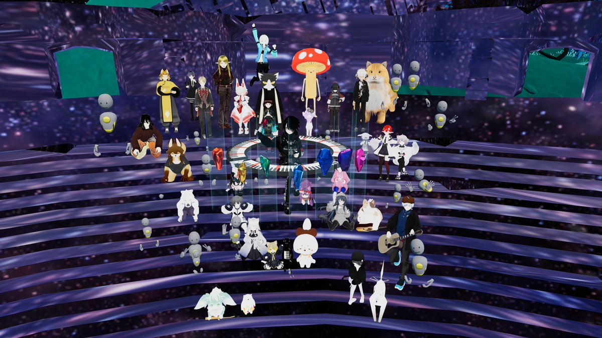 #あ茶会
開催200回おめでとうございます！
エンディングではKuさんを筆頭に超豪華メンバーでセッションをさせて頂きました(^^♪
めっちゃ楽しかった～(*''▽'')
ちなみにPCが調子悪くて皆さんの半数はエラーアバターに見えていました( ﾟДﾟ)
その後無事にブルスク食らいました((+_+))