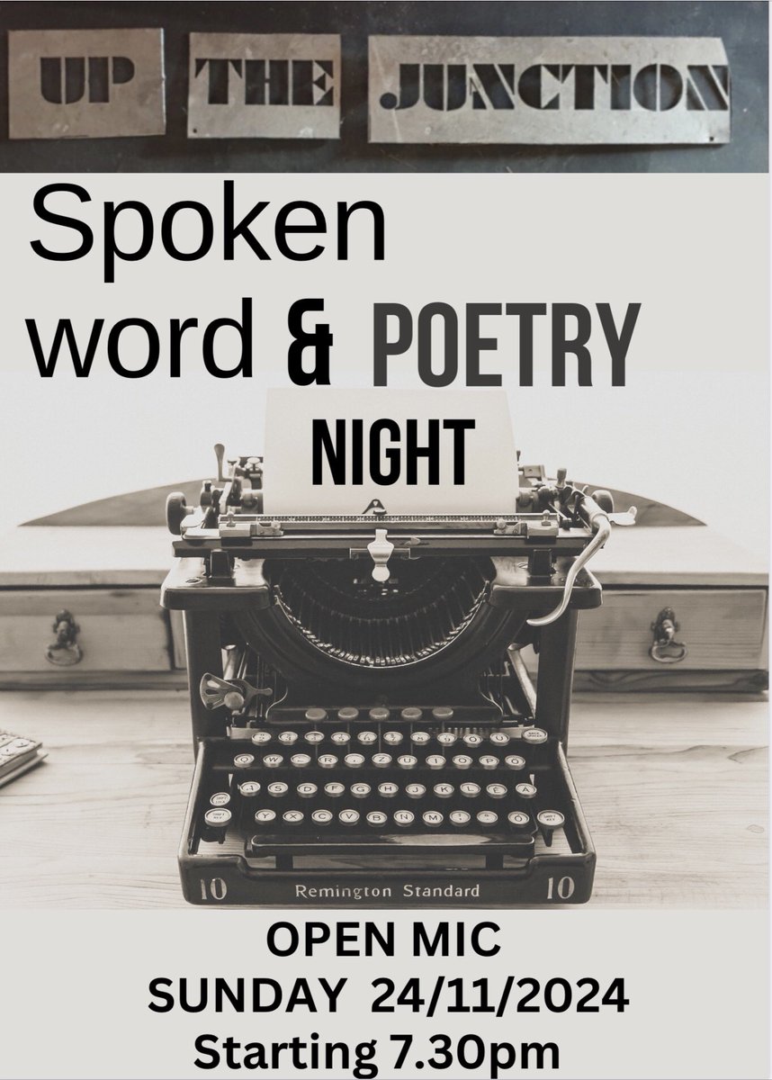 Looking forward to seeing everyone at the 2nd Open Mic Night at Up the Junction. The weather is miserable outside so what could be better than an evening of poetry Storytelling comedy and prose. Join us at 7.30