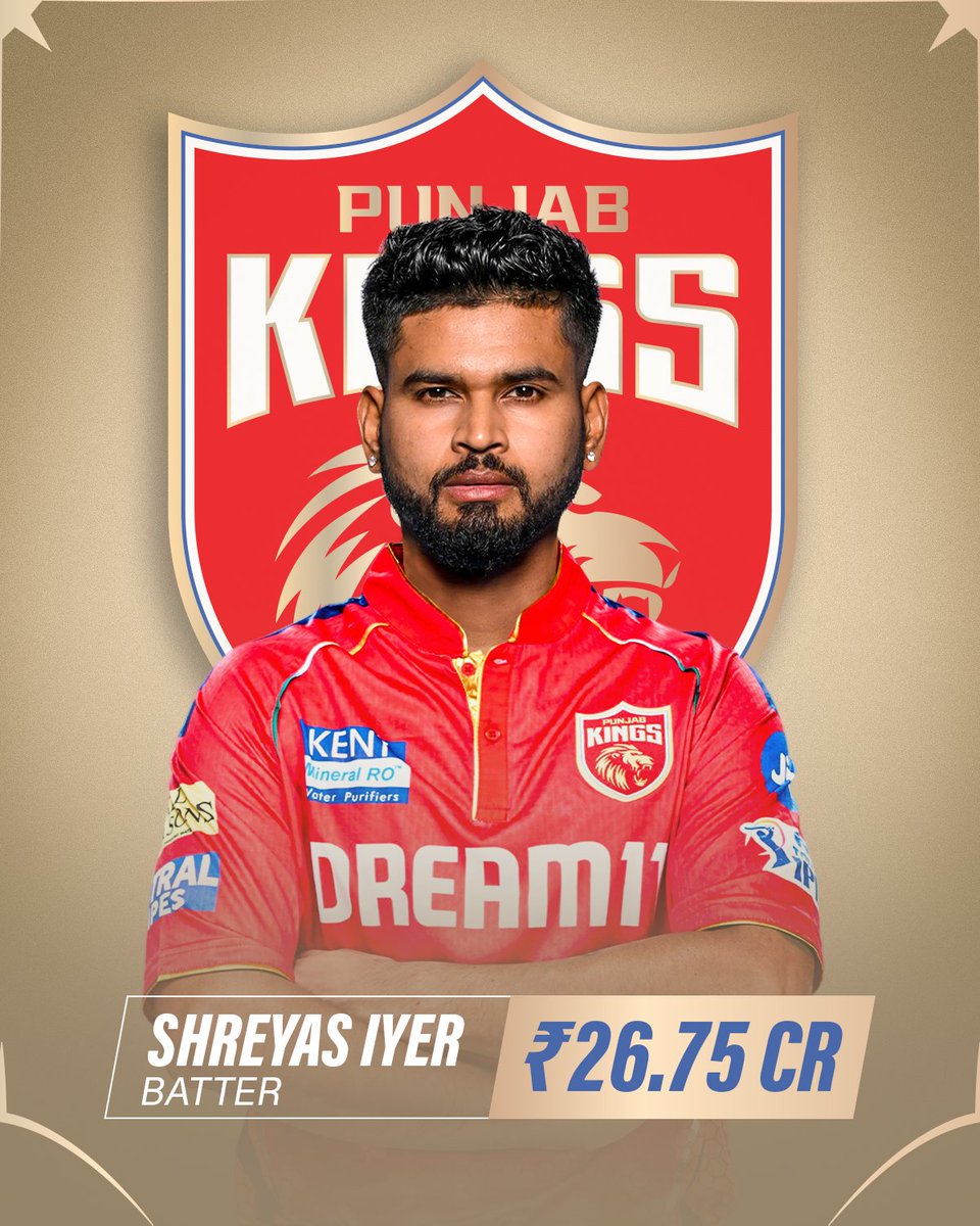 PunjabKingsIPL's tweet photo. Bombay to Punjab! 🔥

#ShreyasIyer #IPL2025Auction #PunjabKings https://t.co/18QrcJzNmH