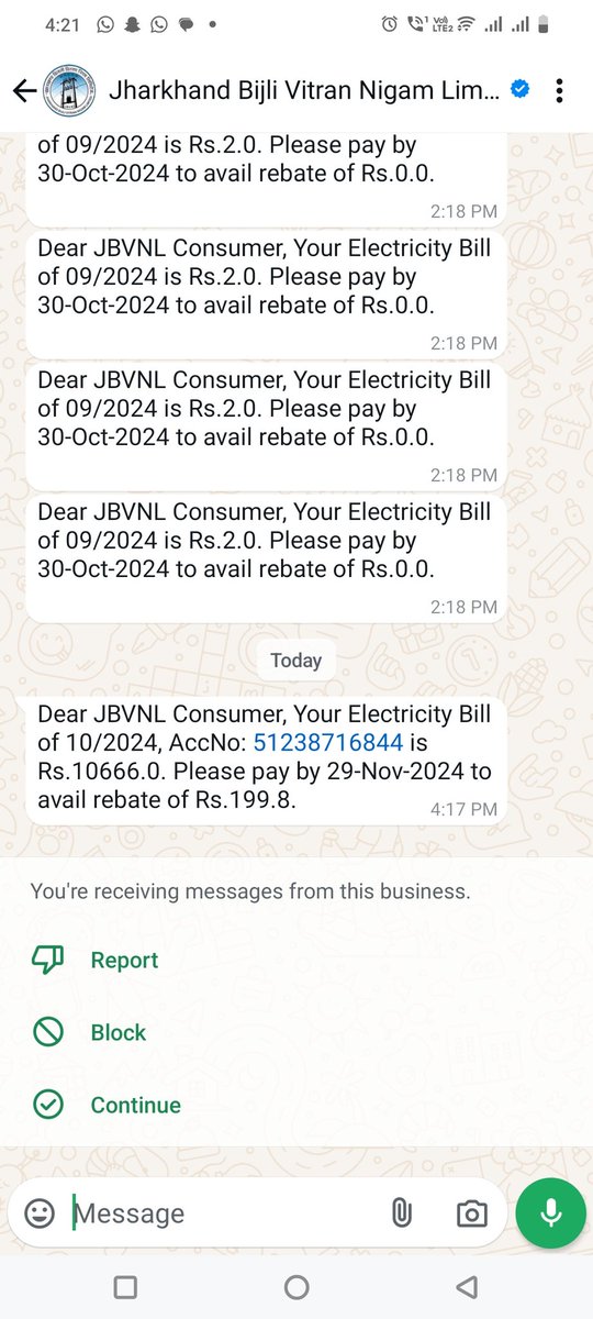 सरकार 200 यूनिट free बिजली देने का दावा करती है वहीं बिजली विभाग ग्रामीण इलाकों में भी अनाप-शनाप बिल भेजती है। एक महीने में 2 और दूसरे महीने में करीब 11 हजार!
<a href="/md_jbvnl/">MD Office, JBVNL</a>